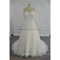 Empire Sweep Train Embroidary Princess Bridal Gown Tulle Wedding Dress